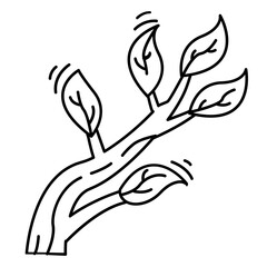 Hiking adventure tree branch ,trip,travel,camping. hand drawn icon design, outline black, vector icon.
