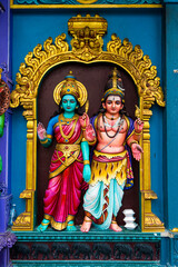 Fototapeta premium Hinduism Architecture and Statue of Batu caves - one of the most popular Hindu shrines outside India, and is dedicated to Lord Murugan in Kuala Lumpur, Malaysia