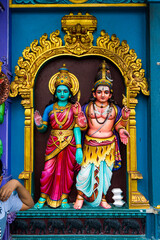 Hinduism Architecture and Statue of Batu caves - one of the most popular Hindu shrines outside India, and is dedicated to Lord Murugan in Kuala Lumpur, Malaysia