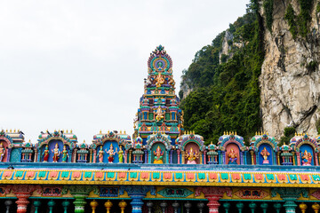 Hinduism Architecture and Statue of Batu caves - one of the most popular Hindu shrines outside...