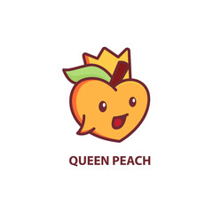 Peach Orange Cute Logo Symbol Design Illustration