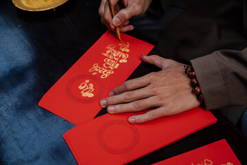 Vietnamese artist writes Tet calligraphy, Happy New Year in Vietnamese means (