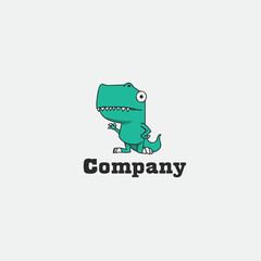 Green dino logo design 