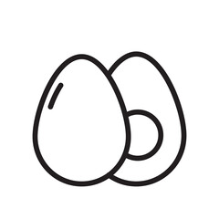 Egg icon Design Template. Illustration vector graphic. simple black outline style icon isolated on white background. Perfect for your web site design, logo, symbols of restaurants, cafe