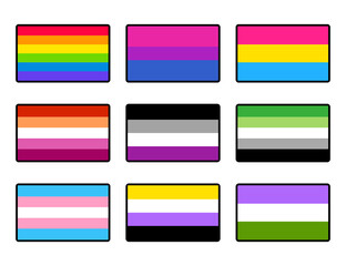 LGBT pride flags set