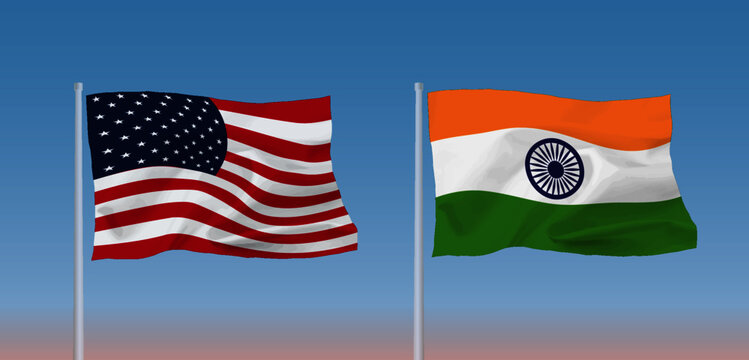 インドとアメリカの国旗