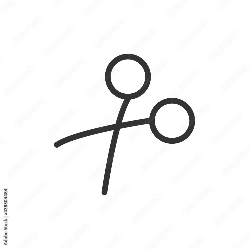 Poster vector scissors line icon.