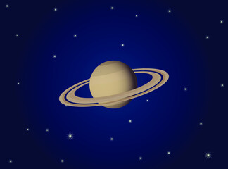Naklejka na ściany i meble Saturn planet in space vector