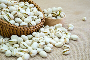 pistachio nut on vintage background