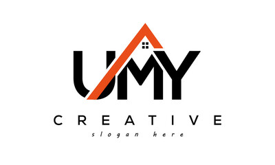 Fototapeta initial UMY letters real estate construction logo vector obraz