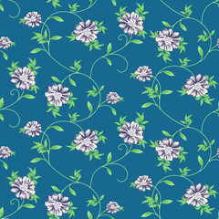 Obraz premium seamless small vector flower design on background
