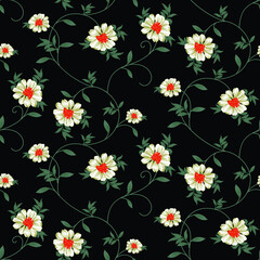 seamless small vector flower design on background