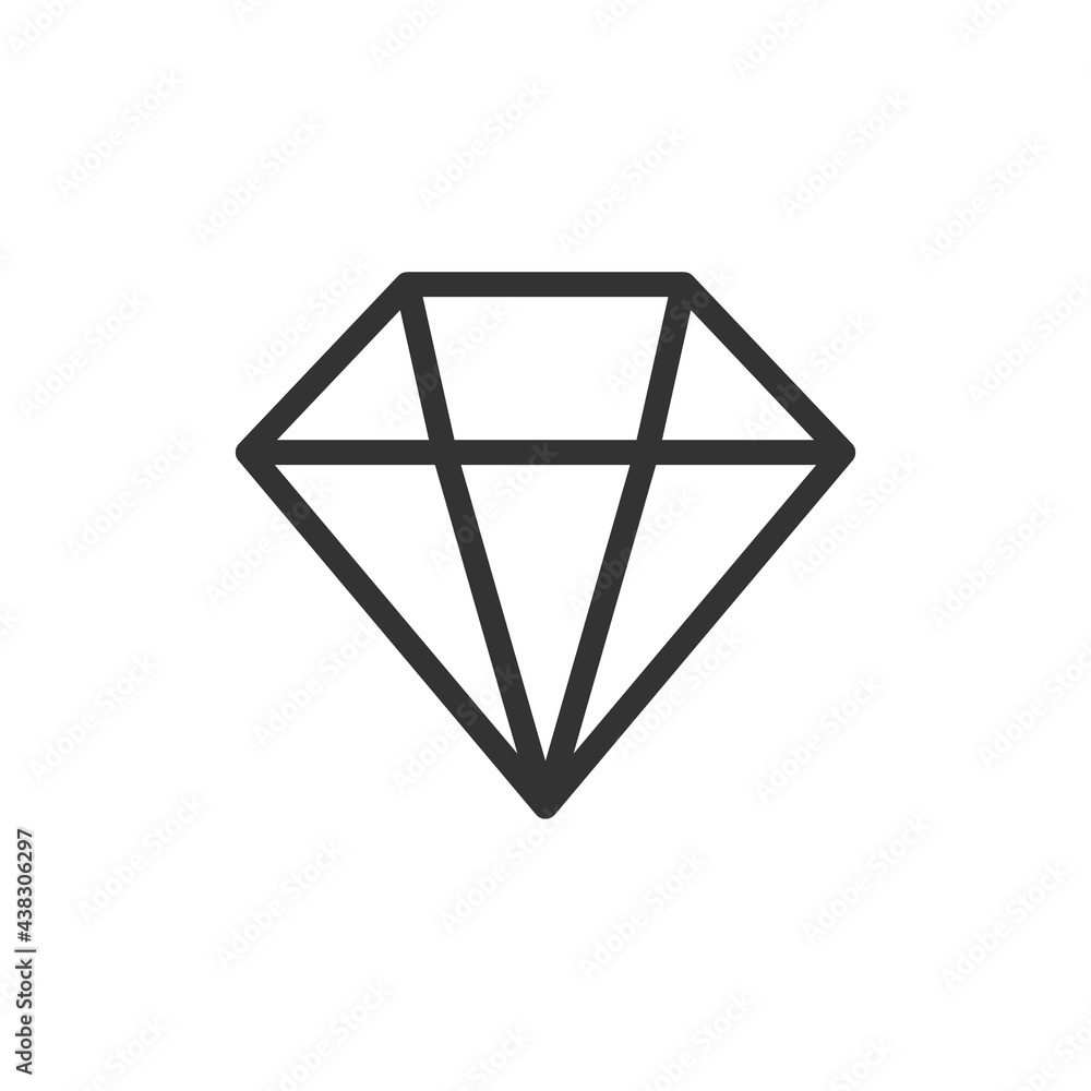 Sticker Vector diamond line icon.