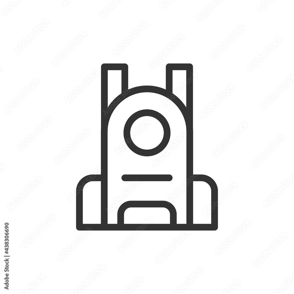 Poster vector backpack line icon.