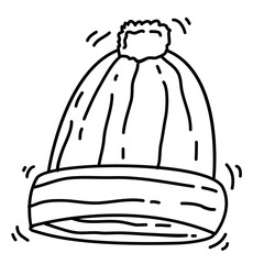 Hiking adventure snow cap ,trip,travel,camping. hand drawn icon design, outline black, vector icon.