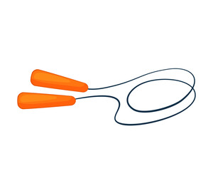 Orange skipping rope vector illustration in cartoon style. Isolated on white background. Sports Equipment.

