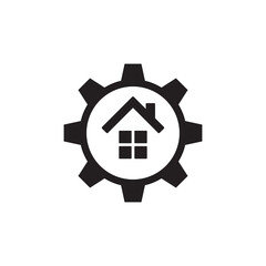 real estate icon vector,home gear icon