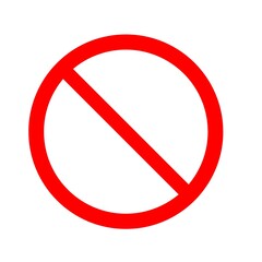 Forbidden prohibiting sign prohibition warning icon isolated on white background