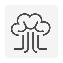 Explode vector thin line design with simple shape. That icon, sign, symbol or logo element of effect, blast, explosion from atomic bomb, nuclear weapon. Also crash, spark and caution. 48x48 pixel.
