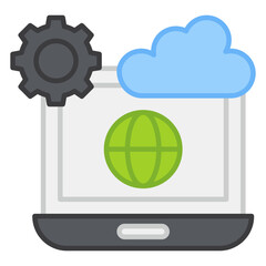 A flat design, icon of cloud device