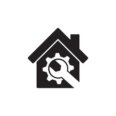 industry and tools icon vector,house gear icon