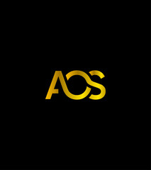 AOS initials creative modern vector logo template