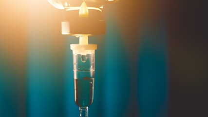  saline drip drop vitamin and chemotherapy concept.