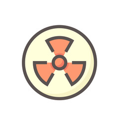 Fototapeta premium Ionizing radiation or radioactive vector design of icon, sign or symbol. That safety, warning or caution of unsafe, danger or hazard from toxic, emission of nuclear reactor process or x-ray. 64x64 px.