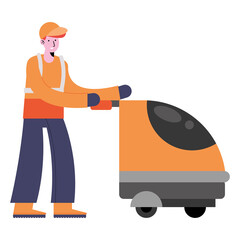 man cleaning with shining