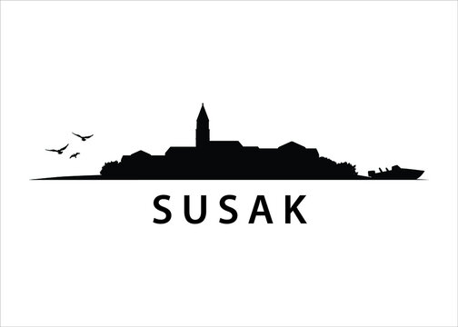 Susak, Croatian Island Panorama Skyline Landscape

