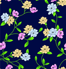 Fototapeta premium seamless vector flower design on background