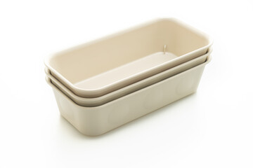 plastic tray or plastic box on white background