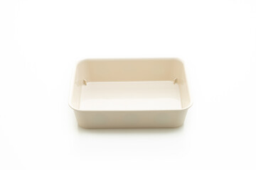 plastic tray or plastic box on white background
