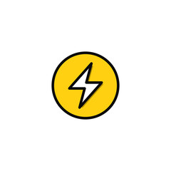 Lightning, electric power vector design element. Vector Illustration  for mobile concept and web design.