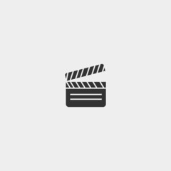 Video clapper vector icon illustration sign