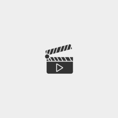 Video clapper vector icon illustration sign