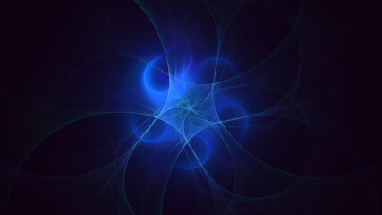 3D rendering abstract multicolor fractal light background