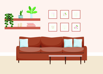 Modern design of the living room. Duck home,