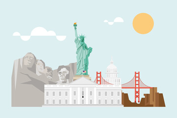 Obraz premium usa monuments famous