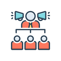 Color illustration ion for businessman with a speaker