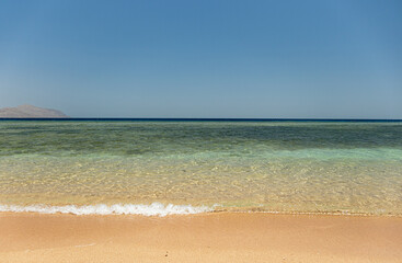 Sunny day in Egypt, Red sea beach. 