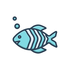 Color illustration ion for fish