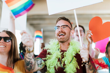 Cheerful gay pride and lgbt festival