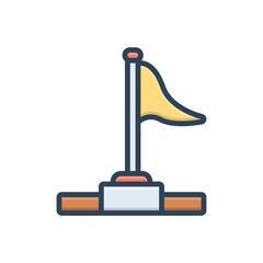 Color illustration icon for success flag

