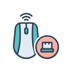 Color illustration icon for wireless mouse tool
