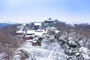 Snow scene of Beishan Park, Jilin, China