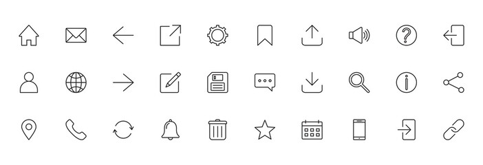 web icon set, website sign vector