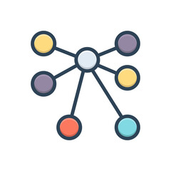 Color illustration icon for personal connection
