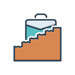 Color illustration icon for career ladder 
