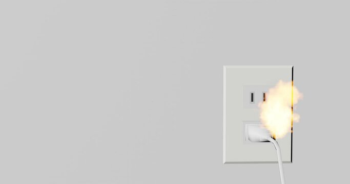 コンセントから吹き出す炎